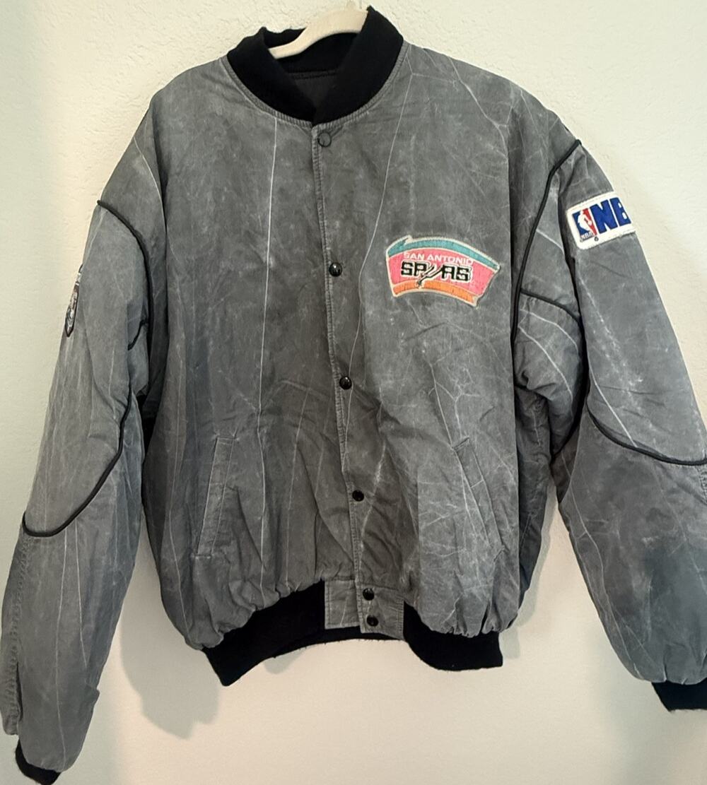 Starter San Antonio Spurs NBA Puffer Jacket Acid Wash Men's XL USA Vintage